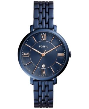 Fossil Women's Jacqueline Blue Stainless Steel Bracelet Watch 36mm Es4094