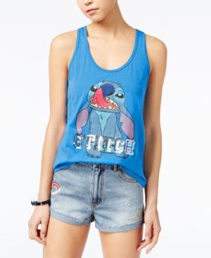 Disney Juniors' Stitch Sequined Graphic Tank Top