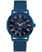 Guess Men's Multifunction Blue Stainless Steel Bracelet Watch 43mm U0871g3