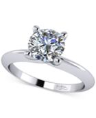 Knife-edge Solitaire Mount Setting In 14k White Gold