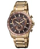 Citizen Men's Eco-drive Perpetual Chrono A-t Rose Gold-tone Stainless Steel Bracelet Watch 42mm At4106-52x