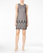 Jessica Simpson Two-tone Lace-print Shift Dress
