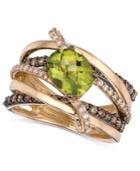 Le Vian Peridot (1-3/4 Ct. T.w.) And Chocolate And White Diamond (7/8 Ct. T.w.) Gladiator Ring In 14k Gold