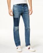 Tommy Hilfiger Men's Patch-front Medium Blue Wash Jeans