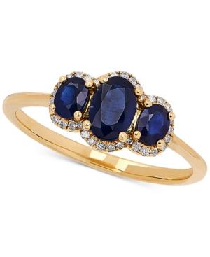 Sapphire (1-1/10 Ct. T.w.) & Diamond (1/10 Ct. T.w.) Ring In 14k Gold