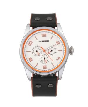 Breed Quartz Louis Silver And Blue And Blue Leather Watches 42mm