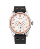 Breed Quartz Louis Silver And Blue And Blue Leather Watches 42mm