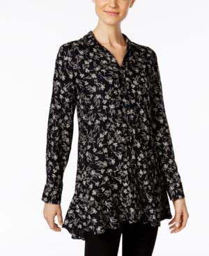 Chelsea And Theodore Floral-print Tunic Shirt