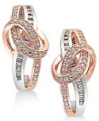 Diamond Two-tone Swirl Drop Earrings (1/2 Ct. T.w.) In 14k Rose And White Gold