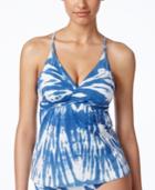 Lucky Brand Fireworks Tie-dye Tankini Top Women's Swimsuit