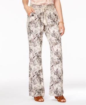 Rewash Juniors' Printed Wide-leg Soft Pants