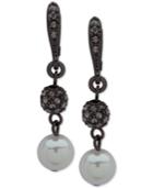 Givenchy Hematite-tone Imitation Pearl & Pave Bead Drop Earrings