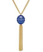 Erwin Pearl Atelier For Charter Club Gold-tone Striped Ball Tassel Necklace, Only At Macy's