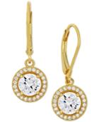 Giani Bernini Cubic Zirconia Halo Drop Earrings In Sterling Silver Or 18k Gold Over Sterling Silver