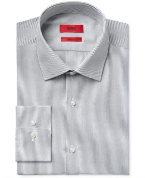 Hugo Men's Slim-fit Grey Pinstripe Dress Shirt