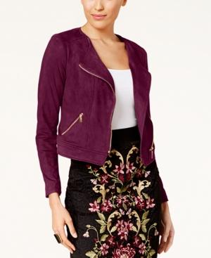 Thalia Sodi Faux-suede Moto Jacket, Created For Macy's