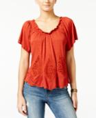 American Rag Lace Ruffled Peasant Top, Only At Macy's