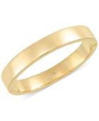 Signature Gold Polished Hinge Bangle Bracelet In 14k Gold Over Resin
