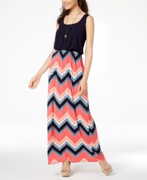 Trixxi Juniors' Printed-skirt Maxi Dress