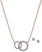 Charter Club Rose Gold-tone Double Circle & Stud Earrings