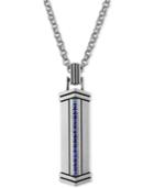 Esquire Men's Jewelry Sapphire Fineline 22 Pendant Necklace (1/3 Ct. T.w.) In Sterling Silver, Created For Macy's