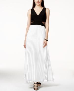 Xscape Petite Illusion-sides Sleeveless Evening Gown