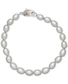 Honora Style Grey Cultured Freshwater Pearl Bracelet In Sterling Silver (7-8mm)