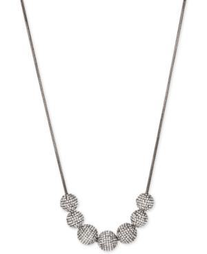 Betsey Johnson Hematite-tone Pave Fireball Statement Necklace