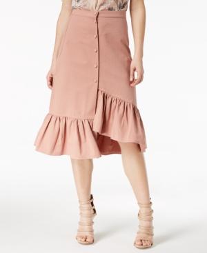 J.o.a. Cotton Ruffled Asymmetrical Skirt