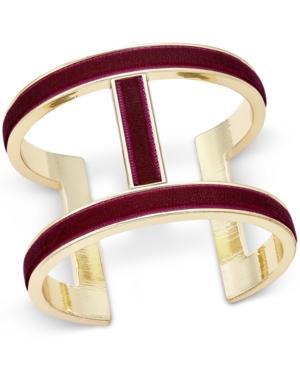 Inc International Concepts Gold-tone Velvet Open Cuff Bracelet, Created For Macy's