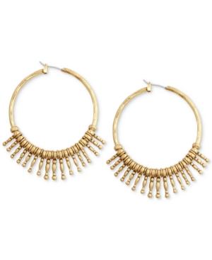 Lucky Brand Gold-tone Sunburst Hoop Earrings