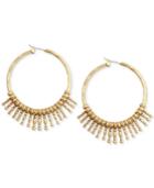 Lucky Brand Gold-tone Sunburst Hoop Earrings