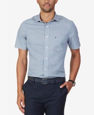 Nautica Men's Geometric Poplin Short-sleeve Shirt