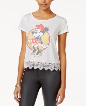 Disney Juniors' Minnie Mouse Lace-trim Graphic T-shirt