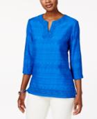 Alfred Dunner Petite Lace-trim Tunic