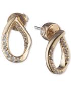 Carolee Gold-tone Pave Sculptural Stud Earrings