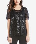 Karen Kane Sequin Lace Swing Top