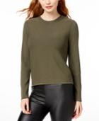 Bar Iii Rib-knit Chiffon-trimmed Sweater, Created For Macy's
