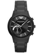 Emporio Armani Men's Renato Hybrid Black Stainless Steel Bracelet Smart Watch 43mm Art3001