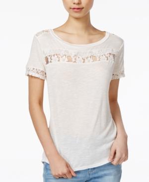 Maison Jules Lace-trim T-shirt, Only At Macy's