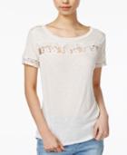 Maison Jules Lace-trim T-shirt, Only At Macy's