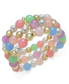 Charter Club Gold-tone Colorful Beaded Link Bracelet, Only At Macy's