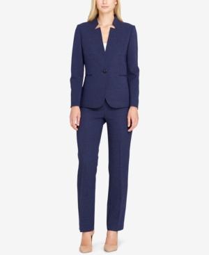 Tahari Asl Jacquard Star-neck Pantsuit