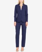 Tahari Asl Jacquard Star-neck Pantsuit
