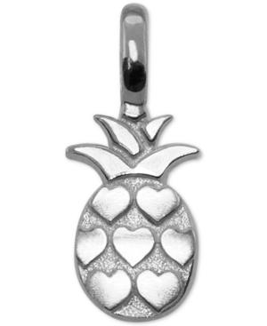 Alex Woo Heart Pineapple Pendant In Sterling Silver