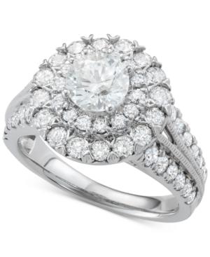 Diamond Halo Engagement Ring (2-1/2 Ct. T.w.) In 14k White Gold