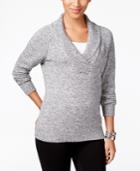 Karen Scott Marled Shawl-collar Sweater, Only At Macy's
