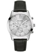 Bulova Men's Chronograph Black Leather Strap Watch 40mm 96a162, A Macy's Exclusive Style