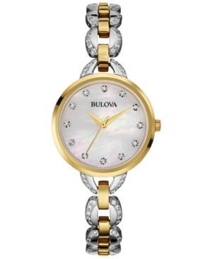 Bulova Women's Crystal Two-tone Stainless Steel Bracelet Watch 28mm 98l206