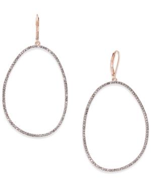 Inc International Concepts Rose Gold-tone Pave Open Drop Earrings, Only At Macy's